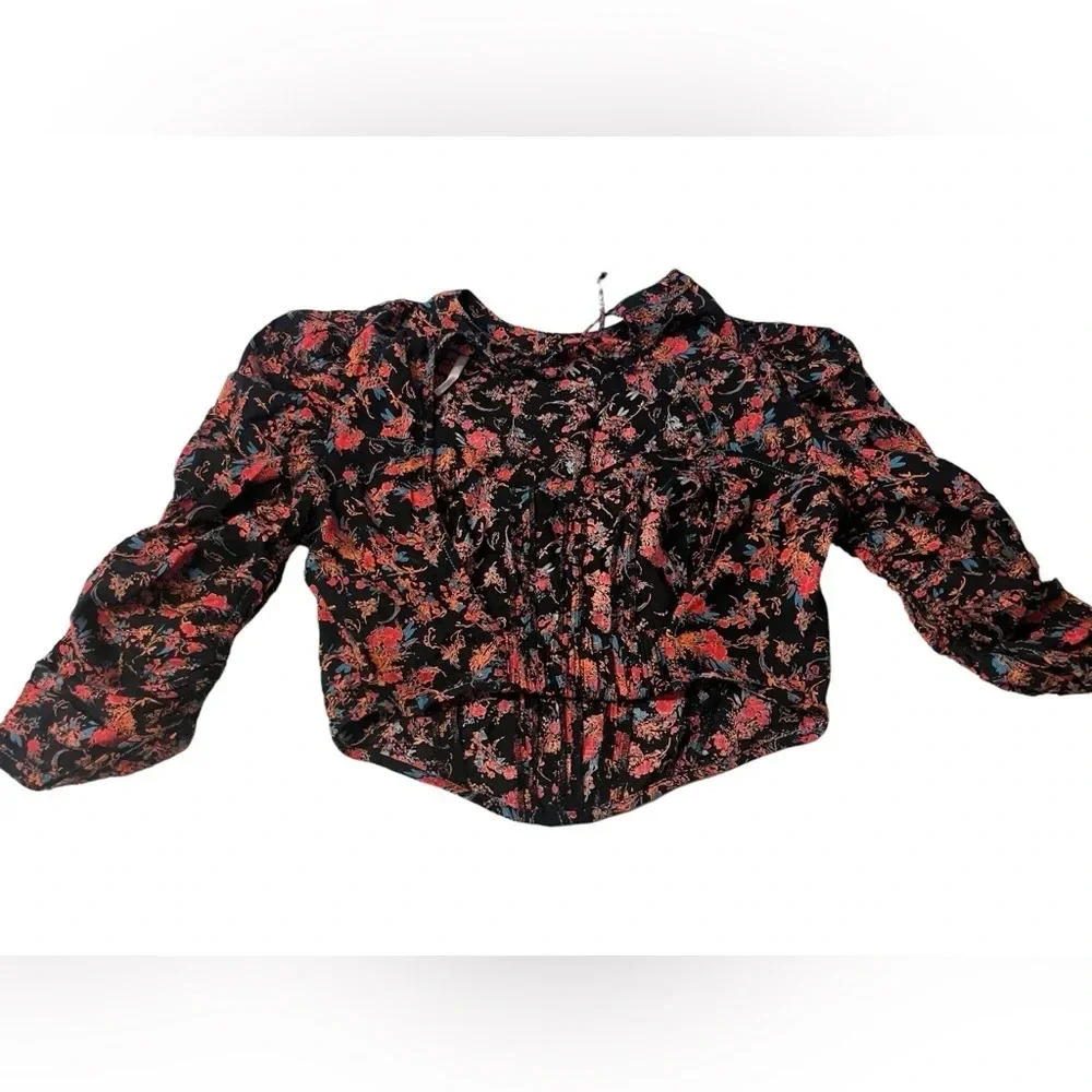 Free People XS Floral Backless Monica Crop Top OB1413377